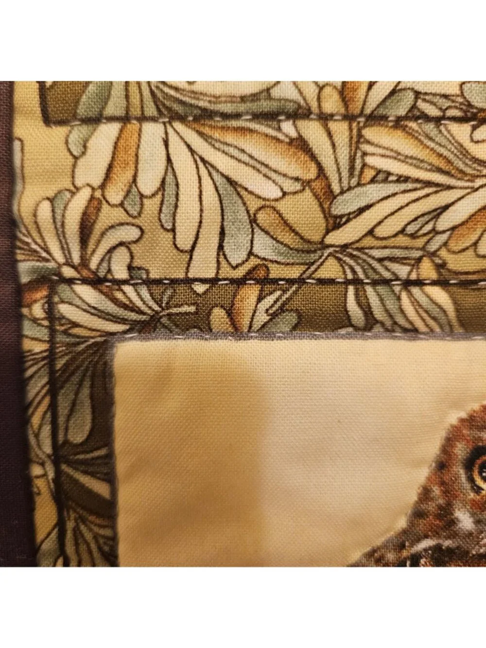 Owl Wall Hanging Quilted Screech Owl With Hanger 11.5